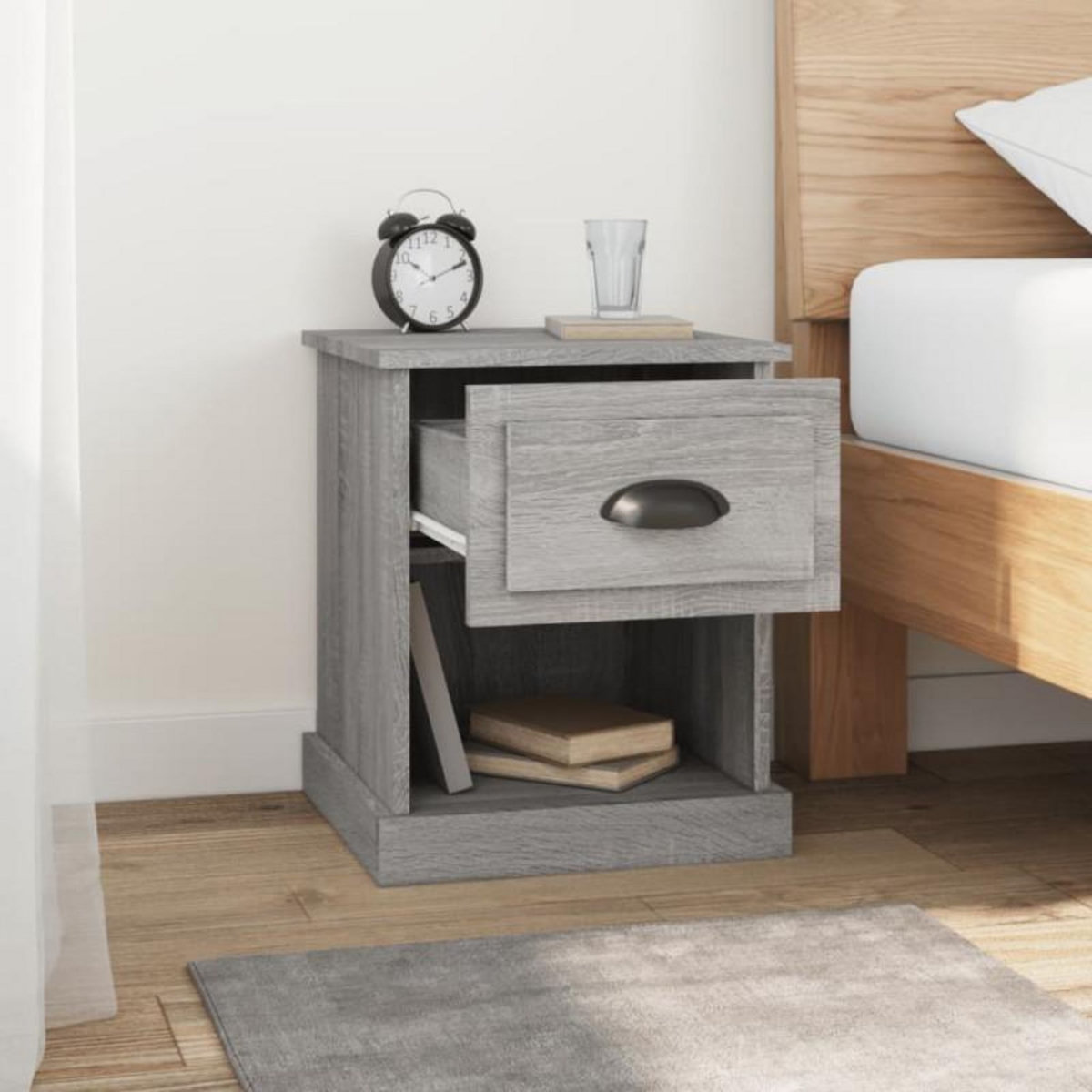 VIDAXL Table de chevet sonoma gris 39x39x47,5 cm bois d ingénierie