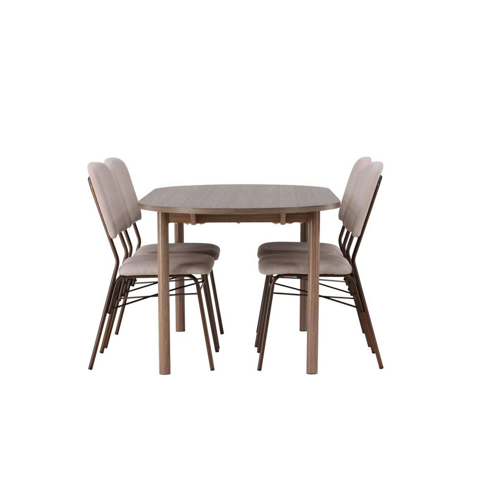 Voir la diapositive 3 : Paris Prix Ensemble table à manger & 4 chaises  andy & seda  180cm naturel & beige