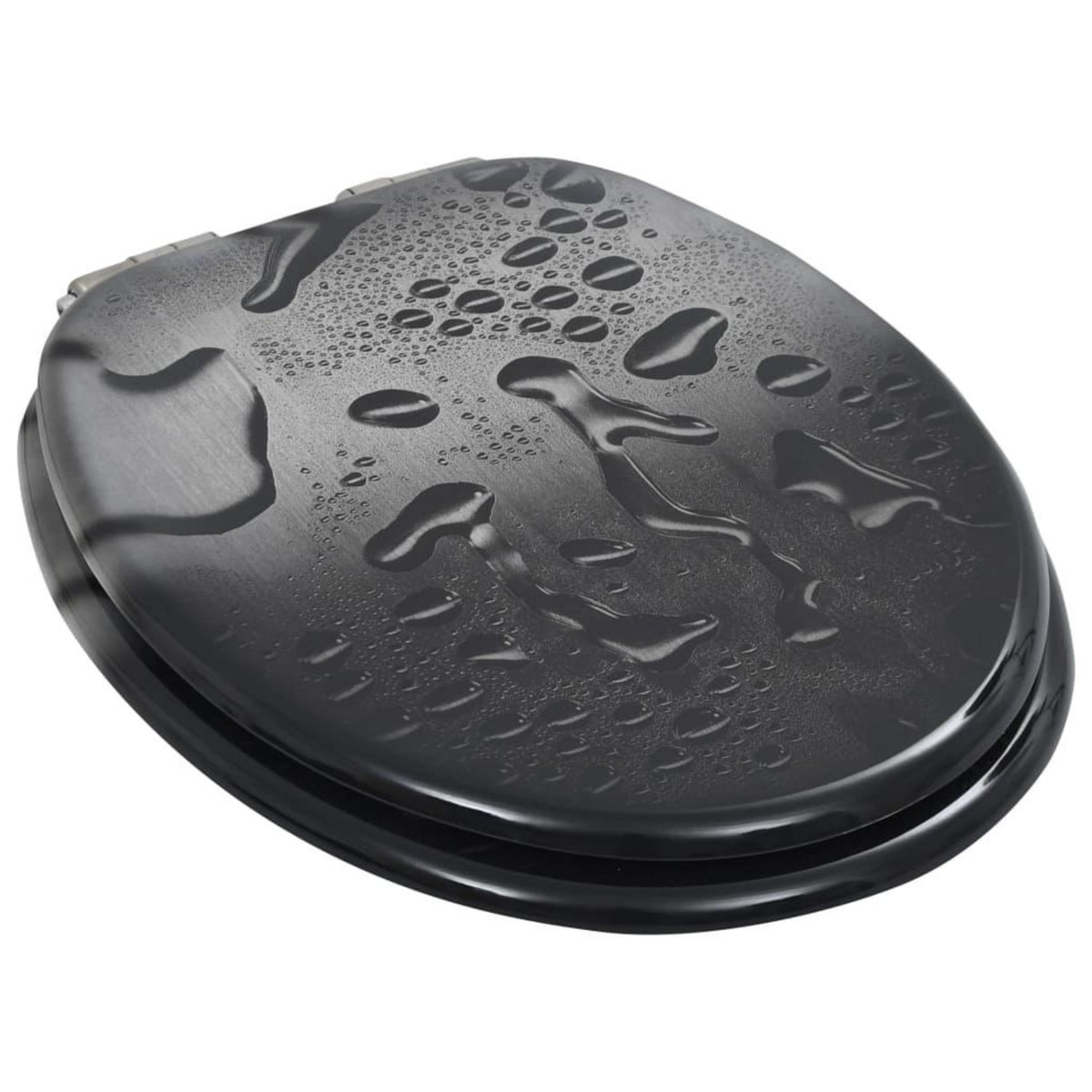 VIDAXL lot de 2 Siege WC MDF Couvercle fermeture douceur Goutte d'eau