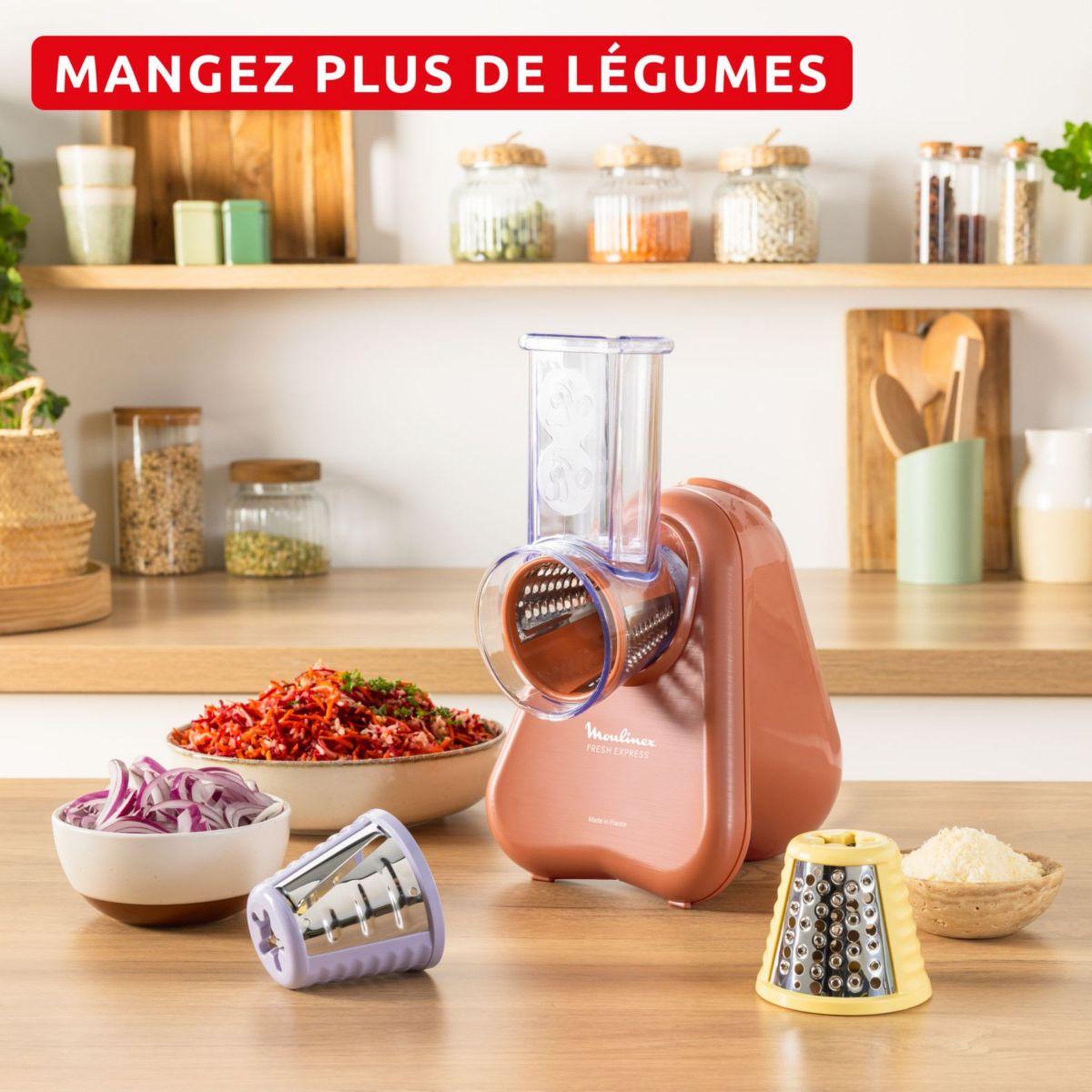 Voir la diapositive 4 : MOULINEX Rapeur trancheur fresh express dk853je0