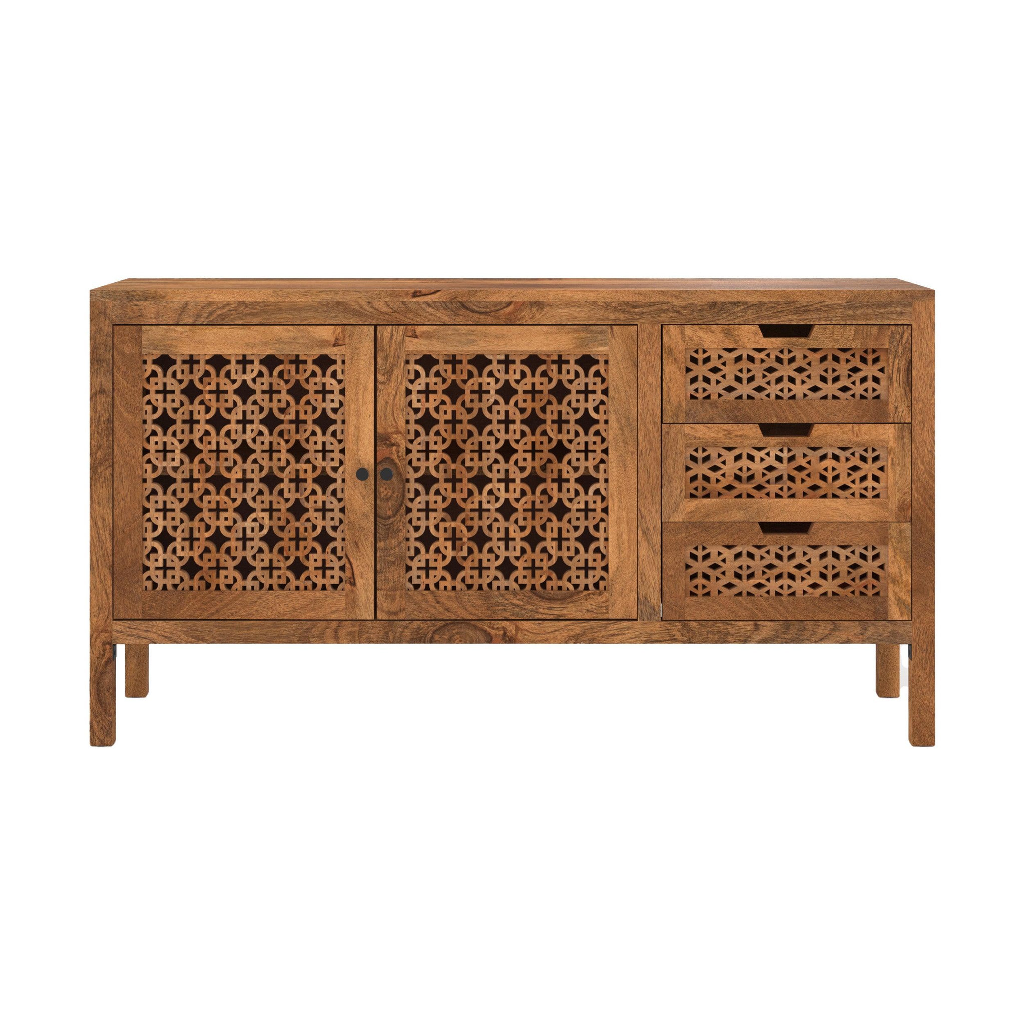 MAISON PAVANE Buffet ajouré en bois de manguier-jaya