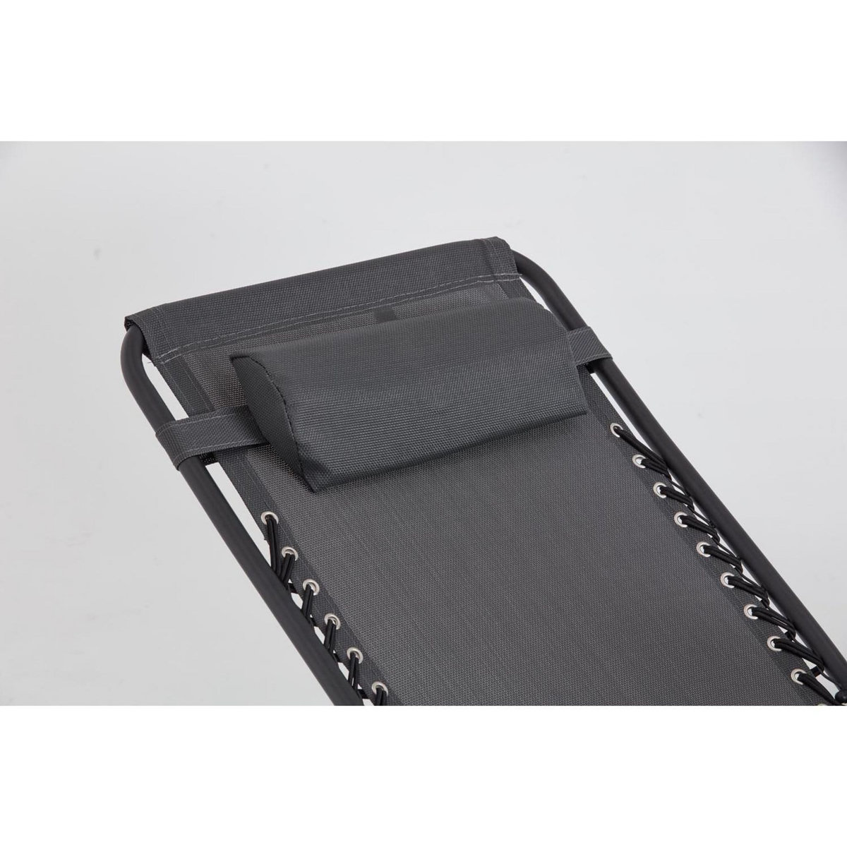 CONCEPT USINE Transat inclinable noir et gris foncé MANIHI