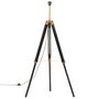 Voir la diapositive 3 : VIDAXL Lampadaire a trepied Noir et dore Bois de teck massif 141 cm