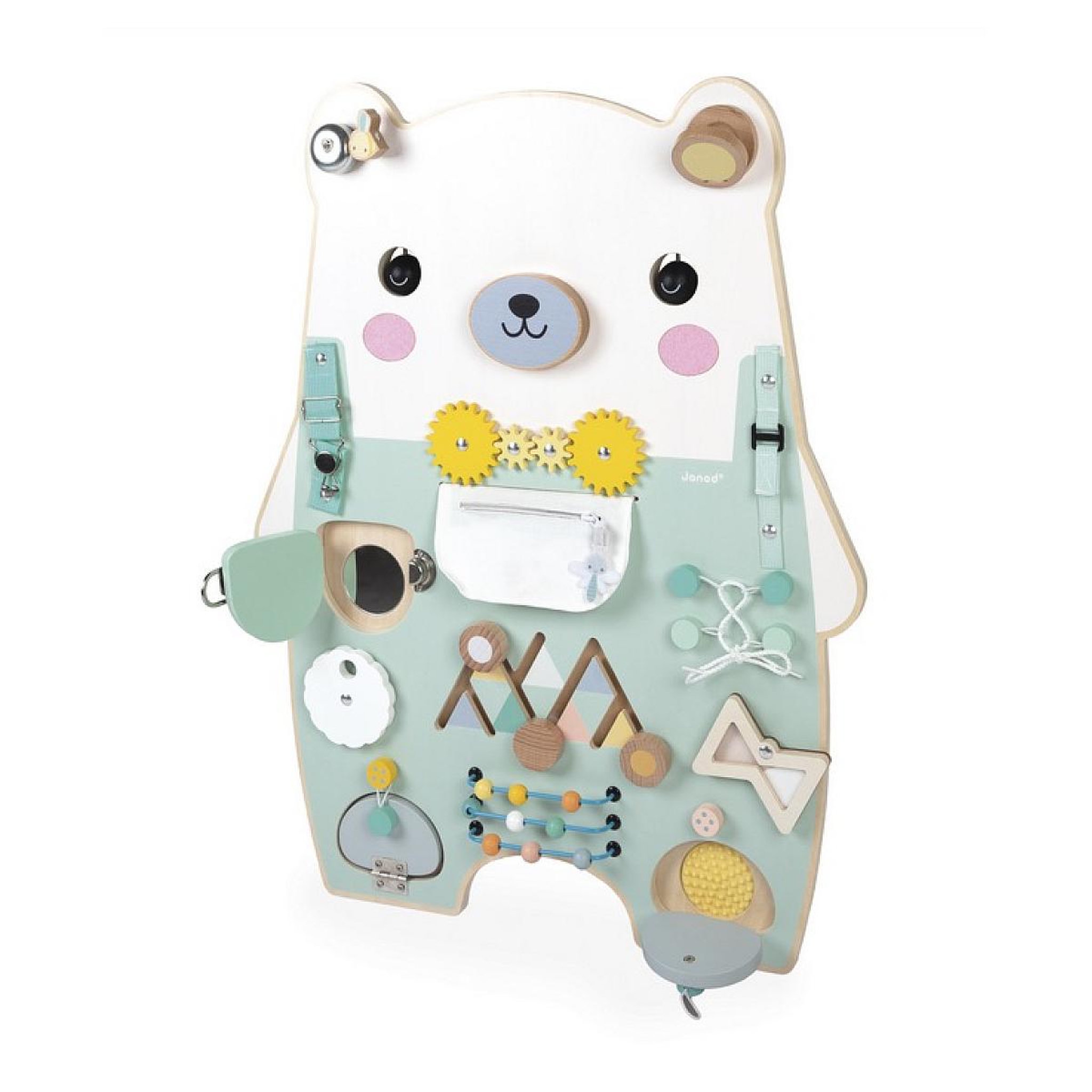 Voir la diapositive 2 : Juratoys-Janod Pure Busy board Ourson blanc