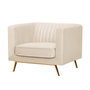 Voir la diapositive 6 : Rendez vous déco Fauteuil en velours beige et pieds en métal doré-Gatsby