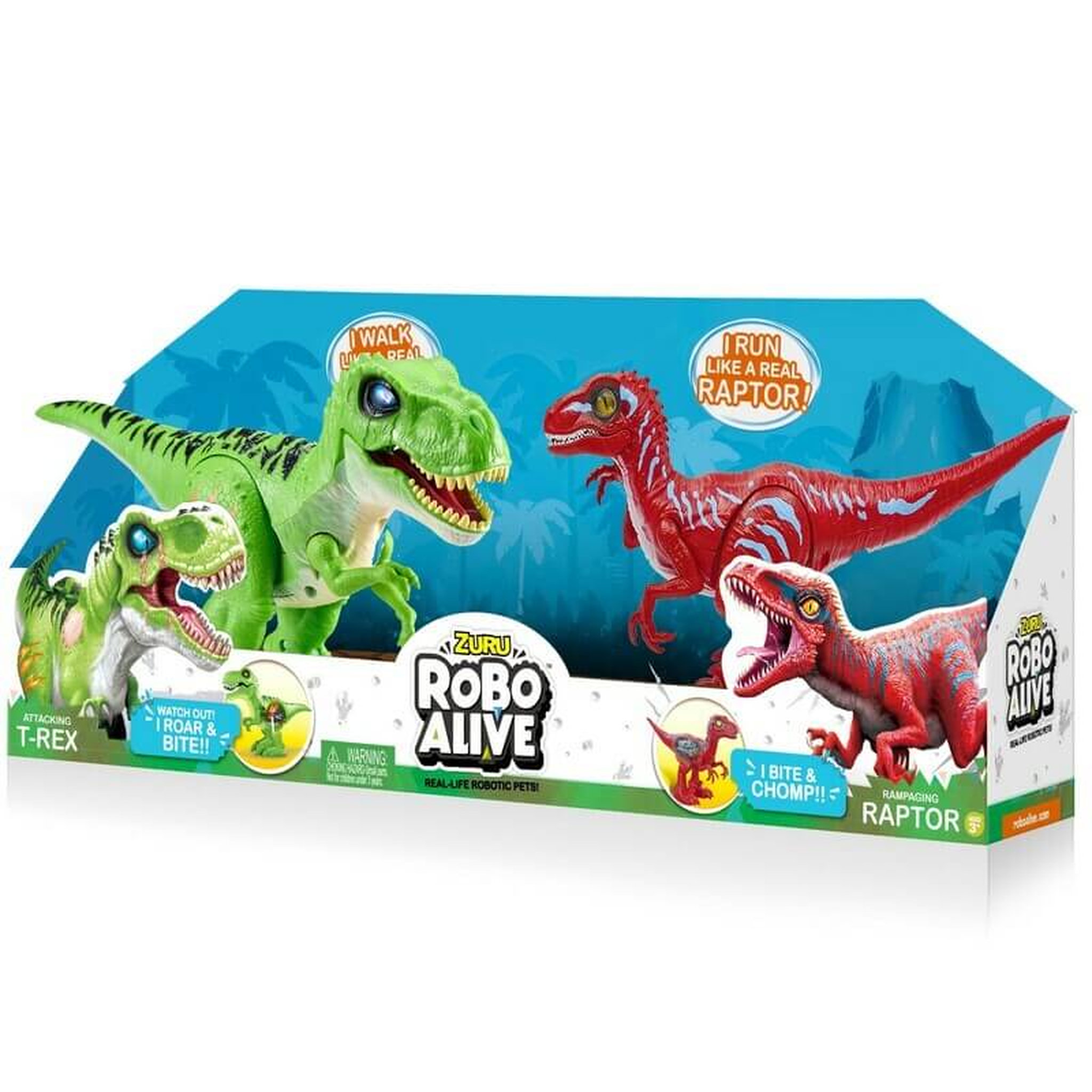 Voir la diapositive 4 : ZURU Coffret 2 dinosaures électronique - Raptor et