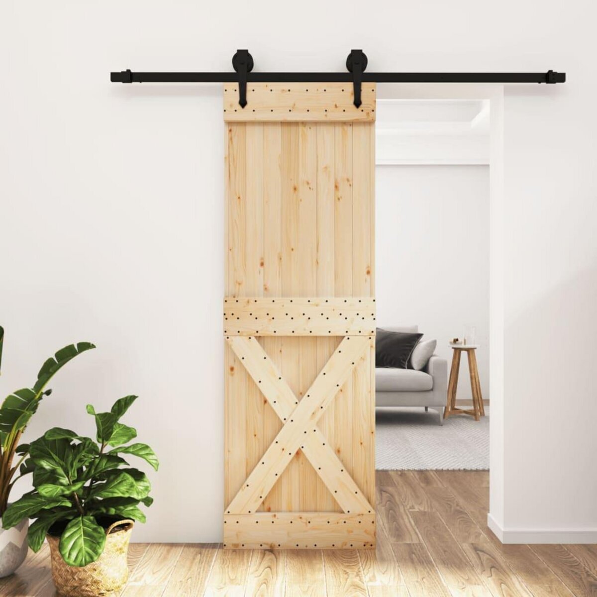 VIDAXL Porte coulissante et kit de quincaillerie 70x210 cm pin massif