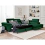 Voir la diapositive 2 : BEST MOBILIER Pablo - canapé d'angle droit - 5 places - convertible avec coffre et têtières réglables - en velours