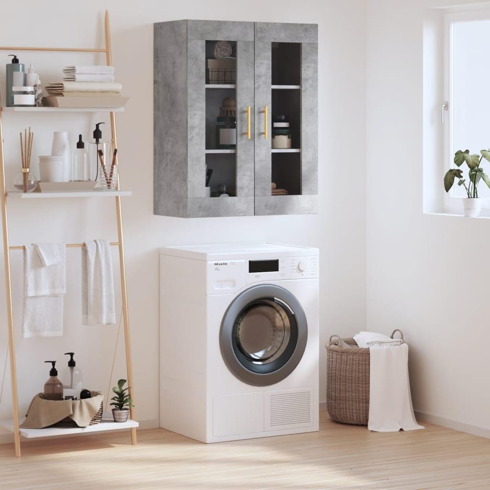 VIDAXL Armoire murale gris beton 69,5x34x90 cm