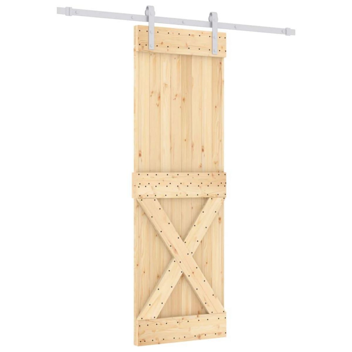 VIDAXL Porte coulissante et kit de quincaillerie 70x210 cm pin massif