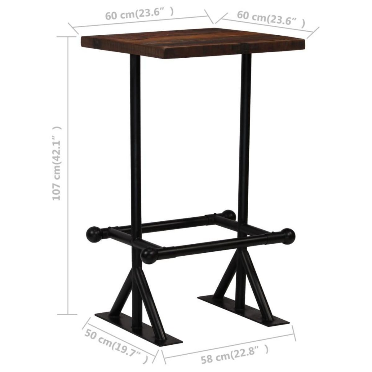 VIDAXL Mobilier de bar 3 pcs Bois de recuperation massif