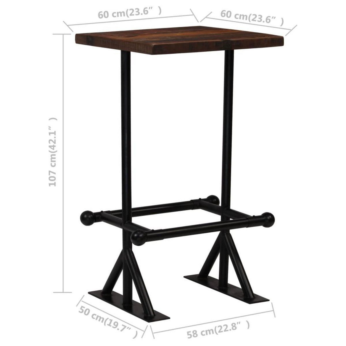 VIDAXL Mobilier de bar 3 pcs Bois de recuperation massif