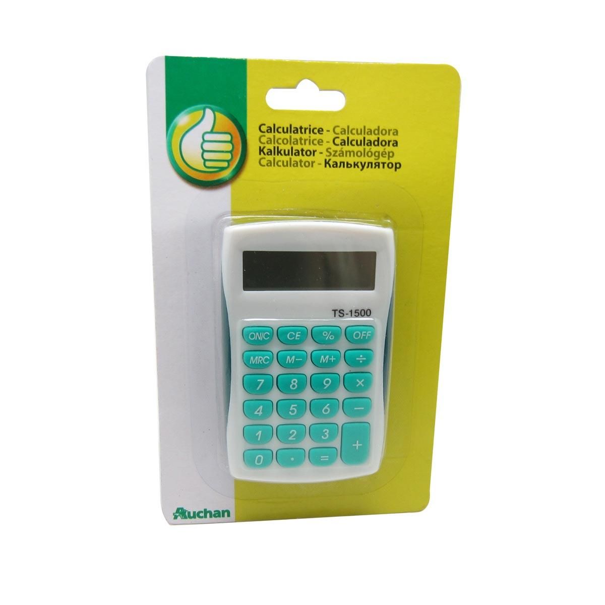 POUCE  Calculatrice arithmétique blanche et bleue