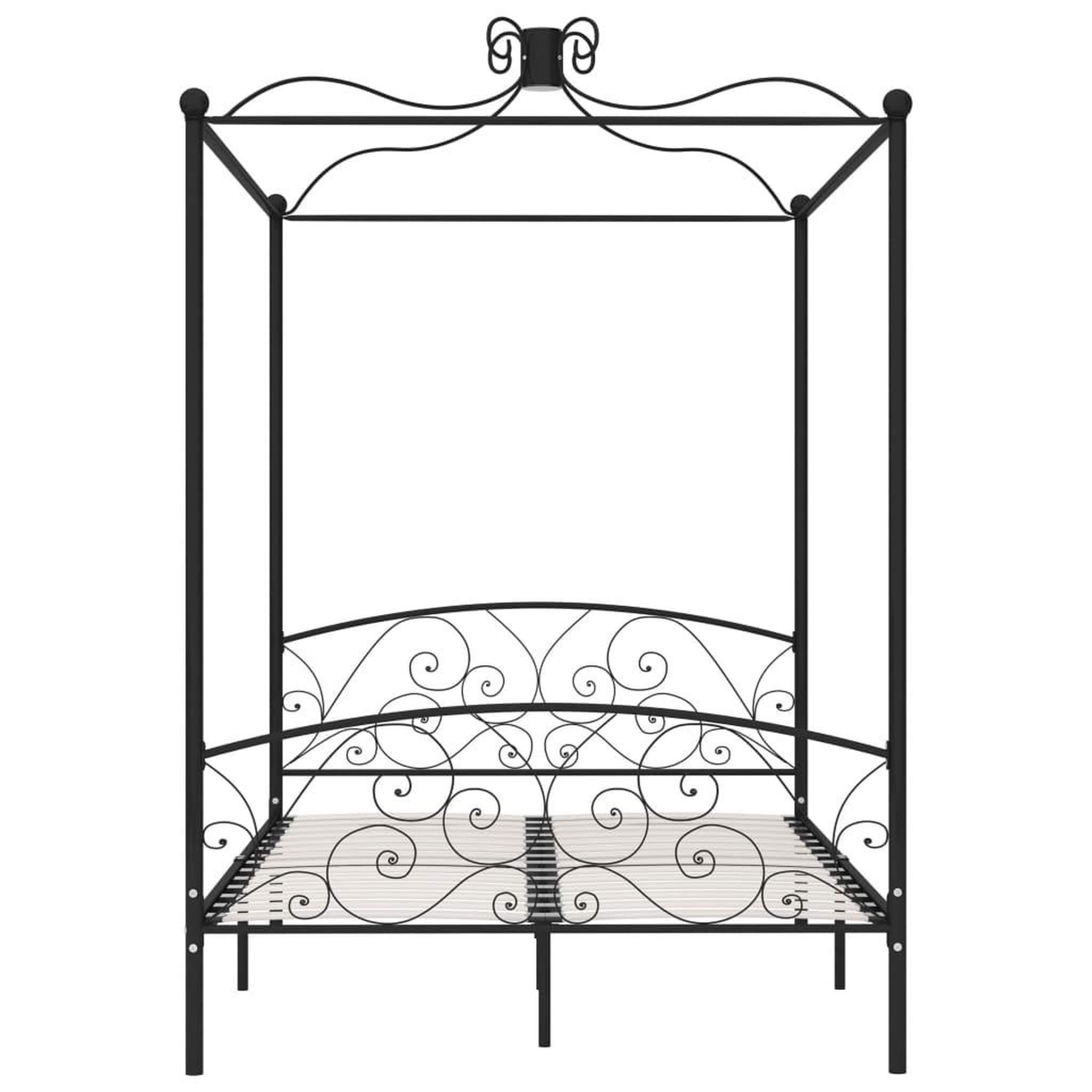 Voir la diapositive 3 : VIDAXL Cadre de lit a baldaquin Noir Metal 120 x 200 cm
