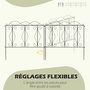 Voir la diapositive 5 : OUTSUNNY Lot de 4 clôtures de jardin décoratives en métal avec ornements - dim. totales 252L x 62H cm - noir