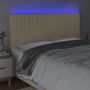 Voir la diapositive 3 : VIDAXL Tete de lit a LED Creme 200x5x118/128 cm Tissu