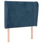 Voir la diapositive 2 : VIDAXL Tete de lit avec oreilles Bleu fonce 103x23x118/128 cm Velours