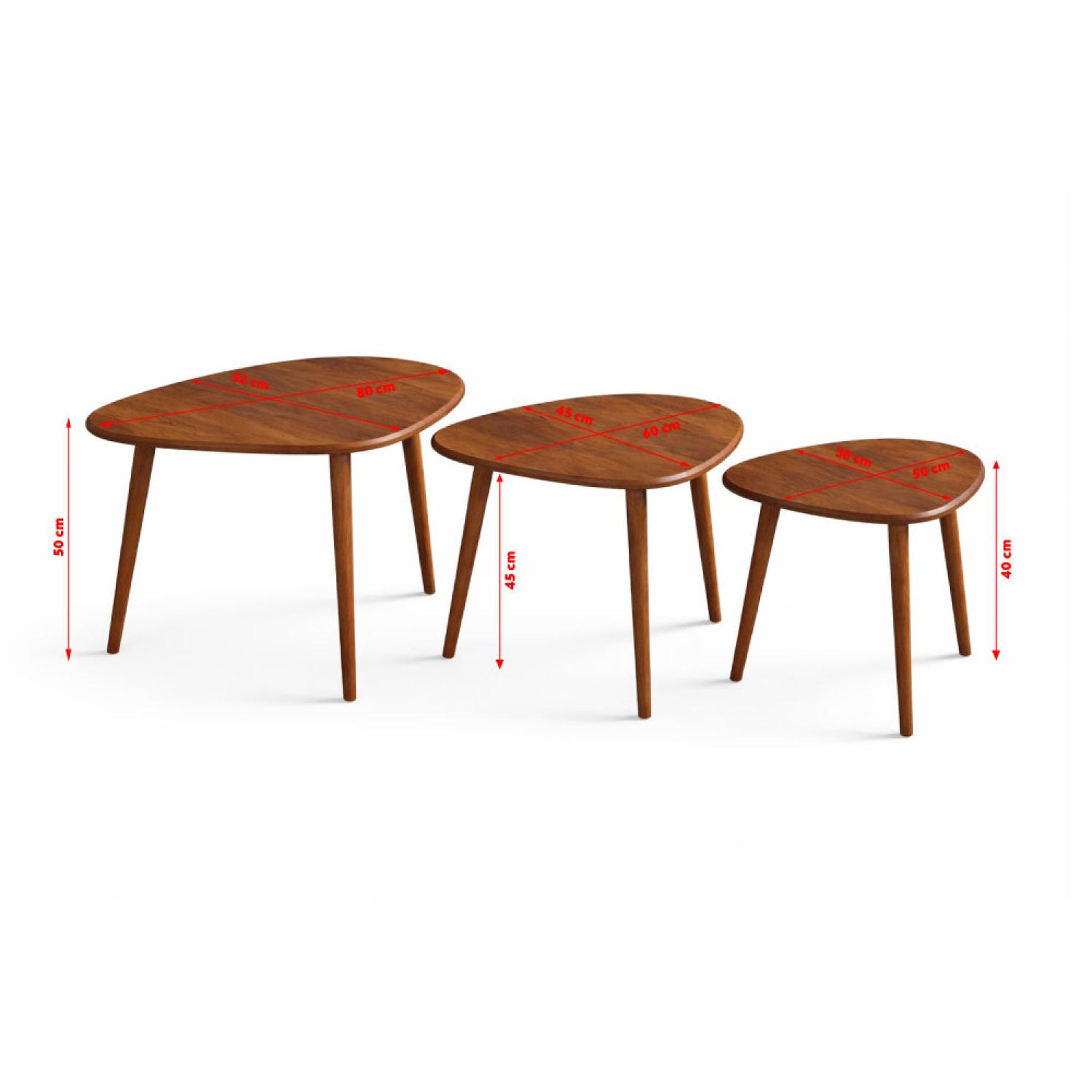 Voir la diapositive 6 : CONCEPT USINE Set de 3 tables gigognes design effet noyer tira