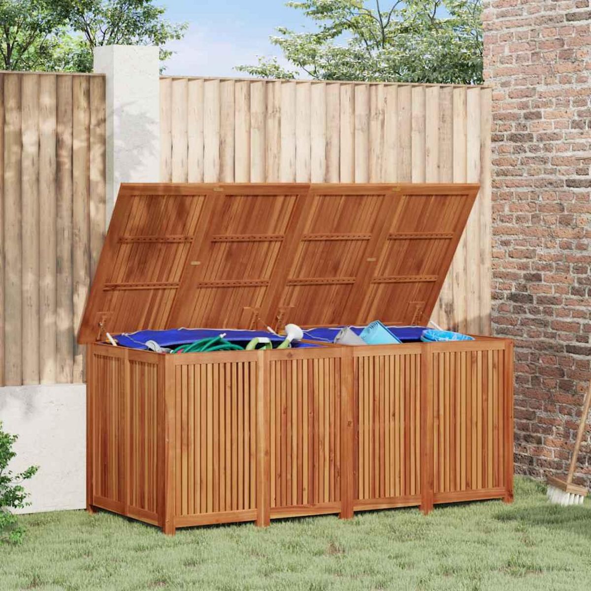 VIDAXL Boîte de rangement de jardin 200x80x75 cm bois massif d'acacia