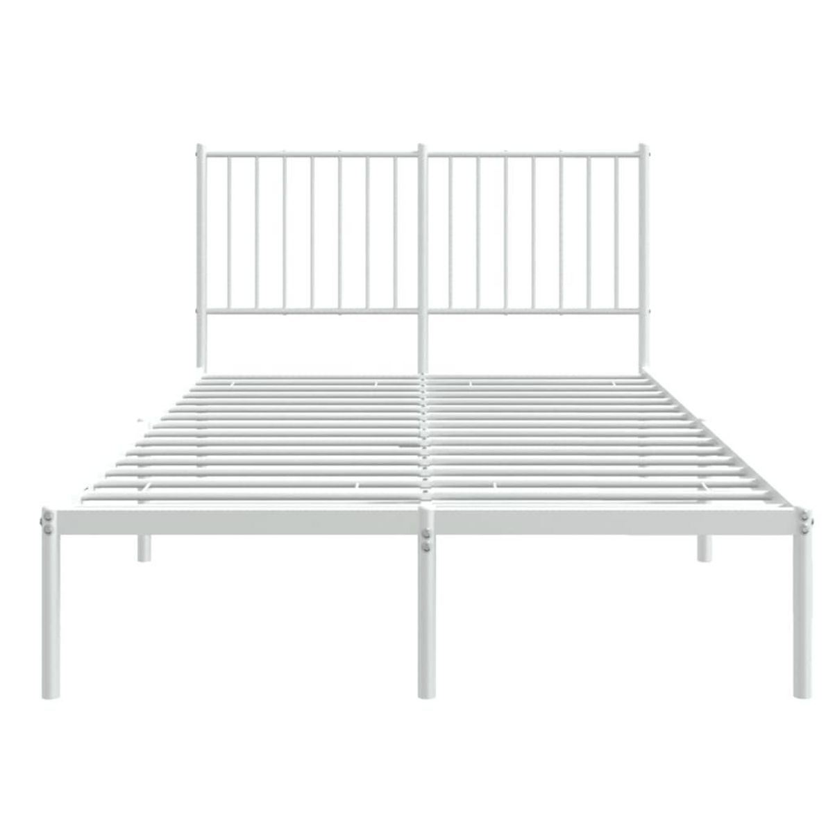 VIDAXL Cadre de lit metal sans matelas et tete de lit blanc 120x190 cm