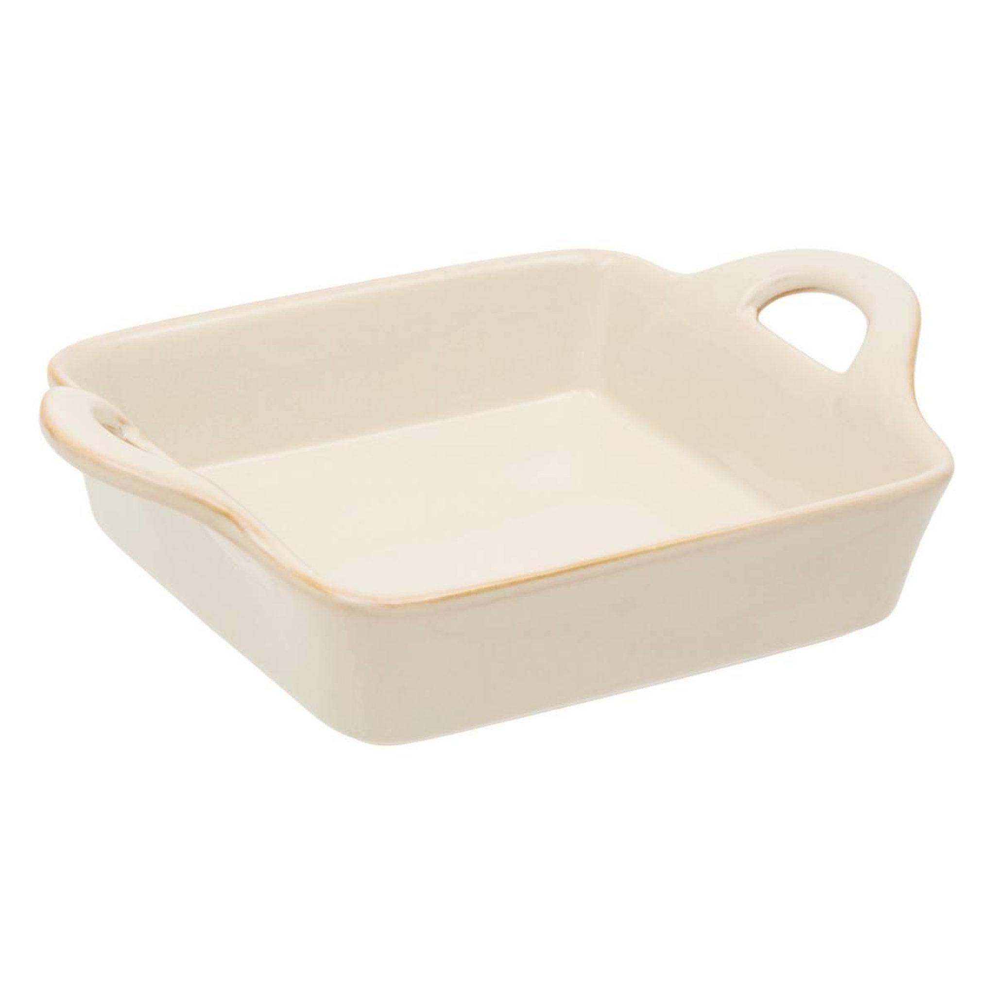 SECRET DE GOURMET Plat à four carré en grès  terre inconnue  24cm beige