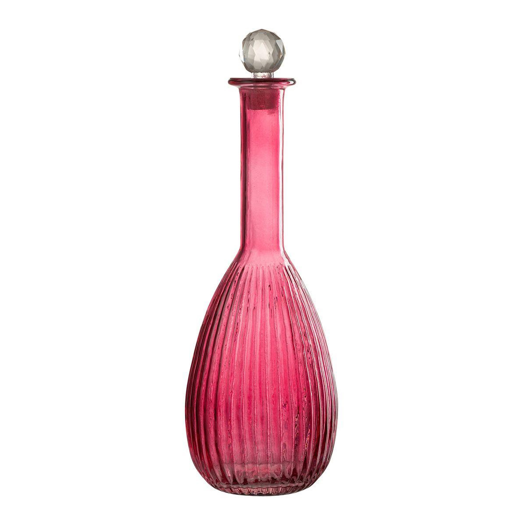 J-LINE Carafe en verre lignes  anastasia  39cm rouge