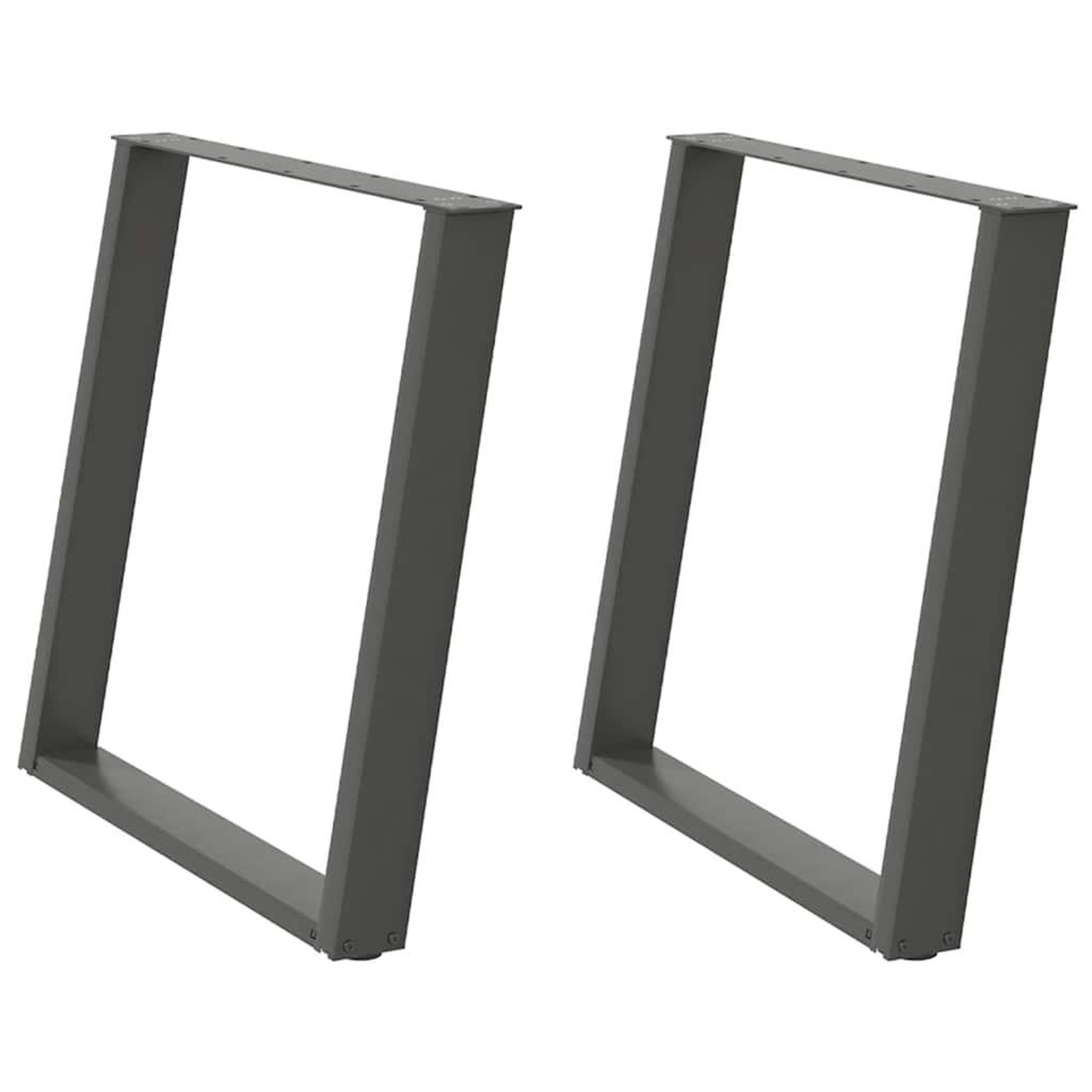 Voir la diapositive 2 : VIDAXL Pieds de table a manger forme de U 2 pcs 70x(72-73) cm acier