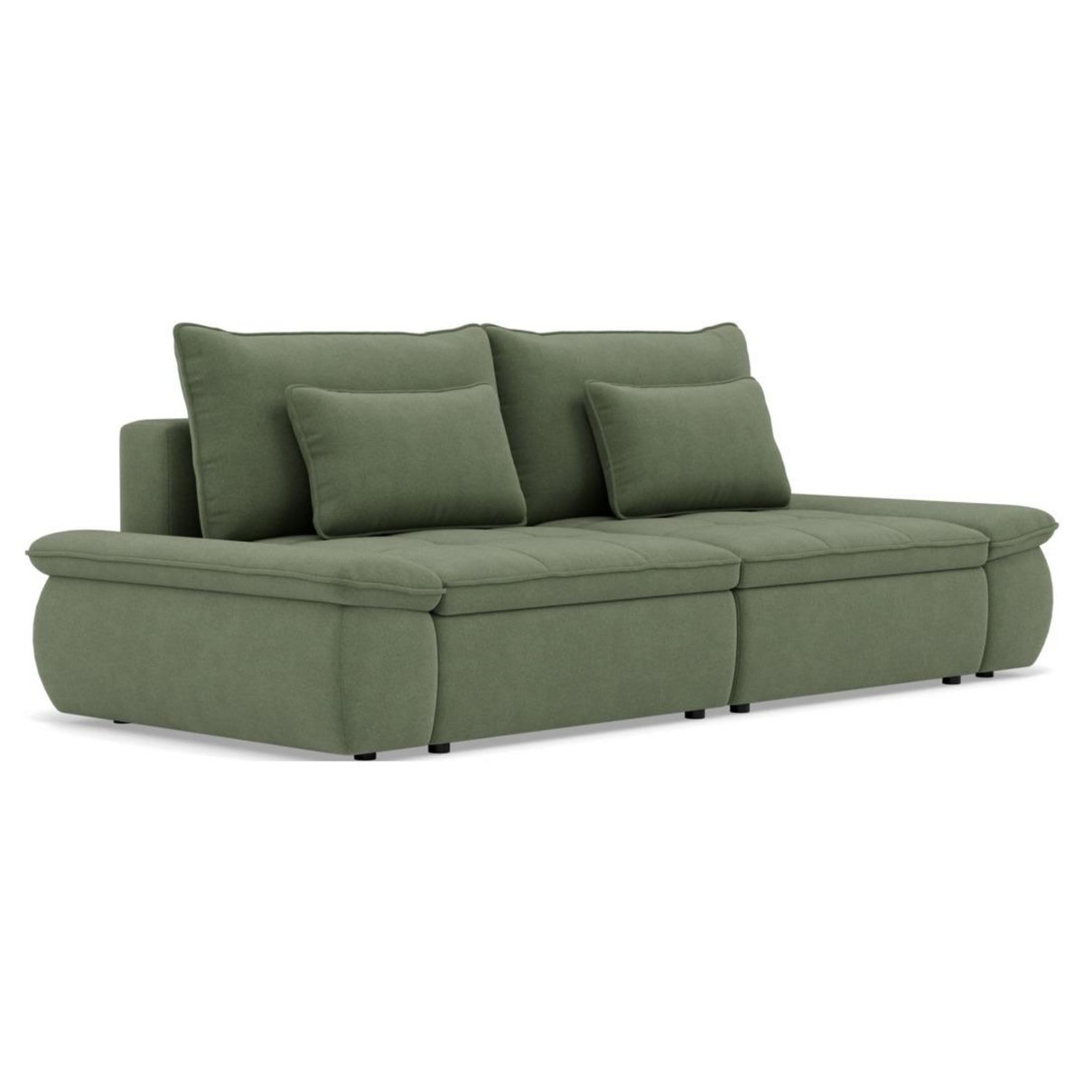 LISA DESIGN Elvona - canapé droit 3 places convertible avec coffre en tissu texturé