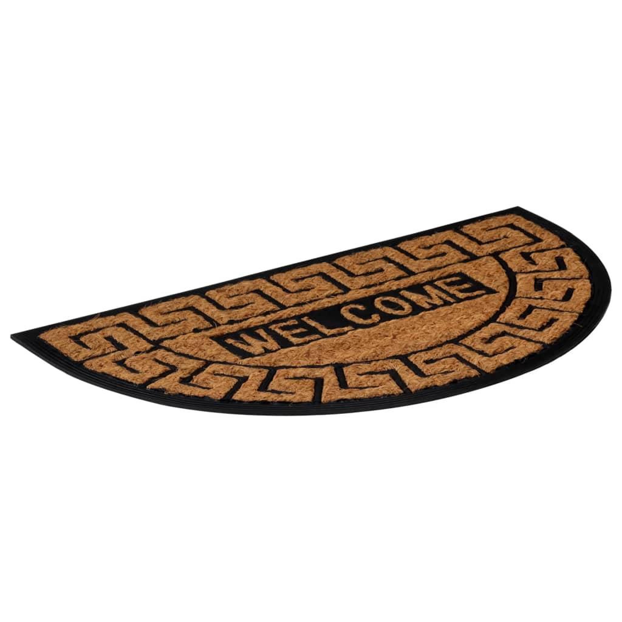 Voir la diapositive 2 : VIDAXL Tapis de porte demi-rond 45x75 cm caoutchouc et fibre de coco