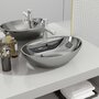 Voir la diapositive 1 : VIDAXL Lavabo avec trop-plein 58,5 x 39 x 21 cm Ceramique Argente
