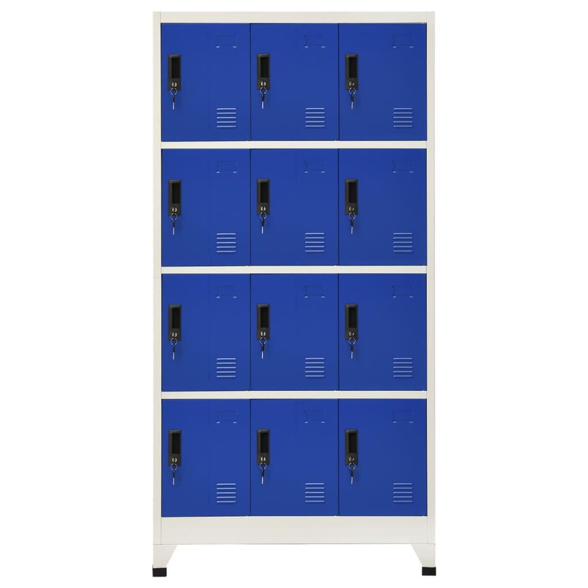 Voir la diapositive 2 : VIDAXL Armoire a casiers Gris et bleu 90x45x180 cm Acier