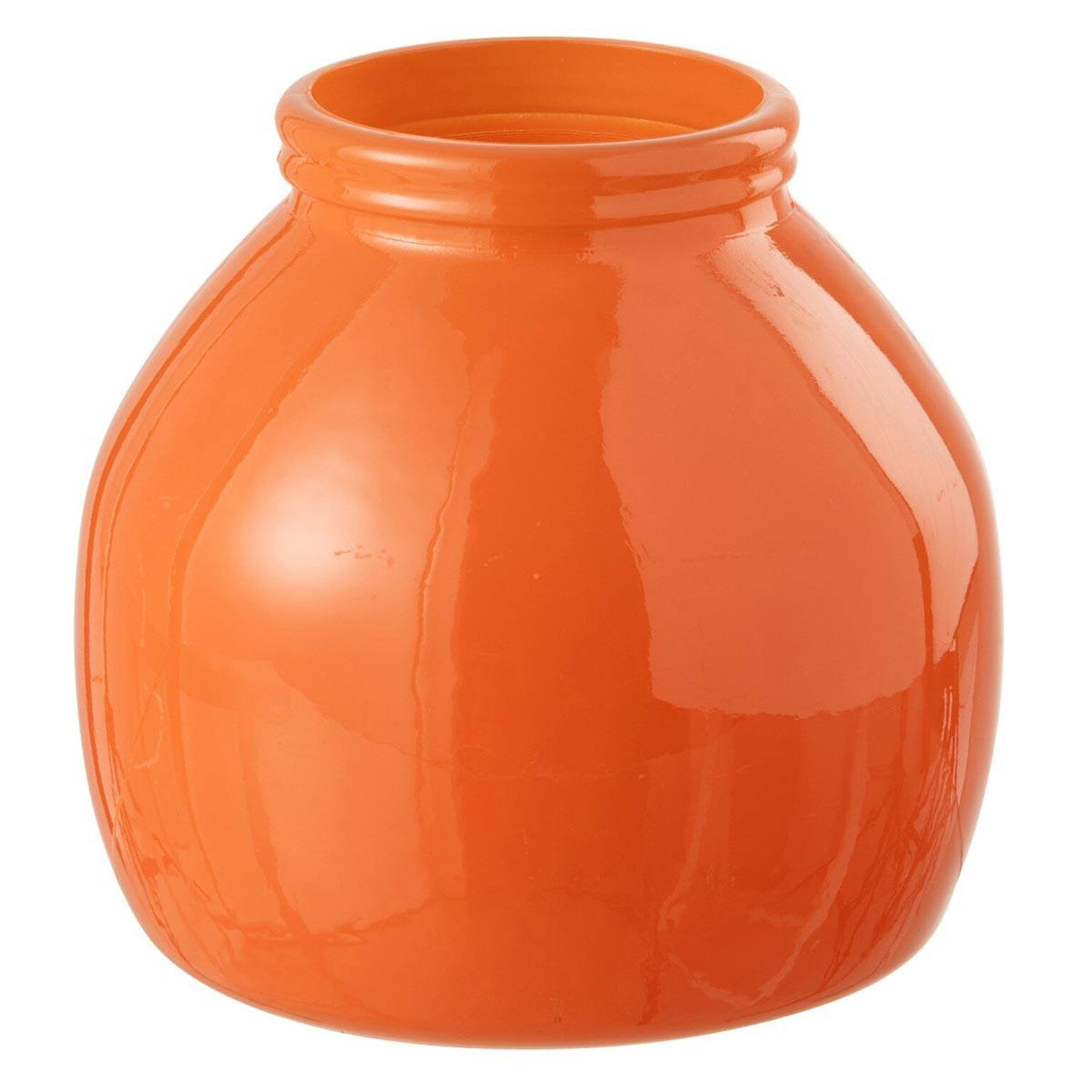 J-LINE Vase déco en verre  cocoon  20cm orange