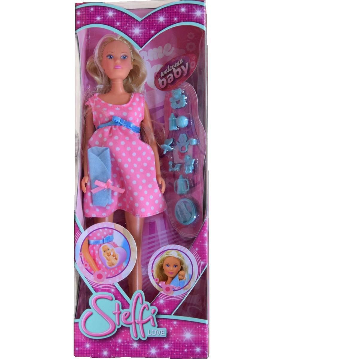 SMOBY Poupée Smoby Steffi Love Enceinte avec accessoires