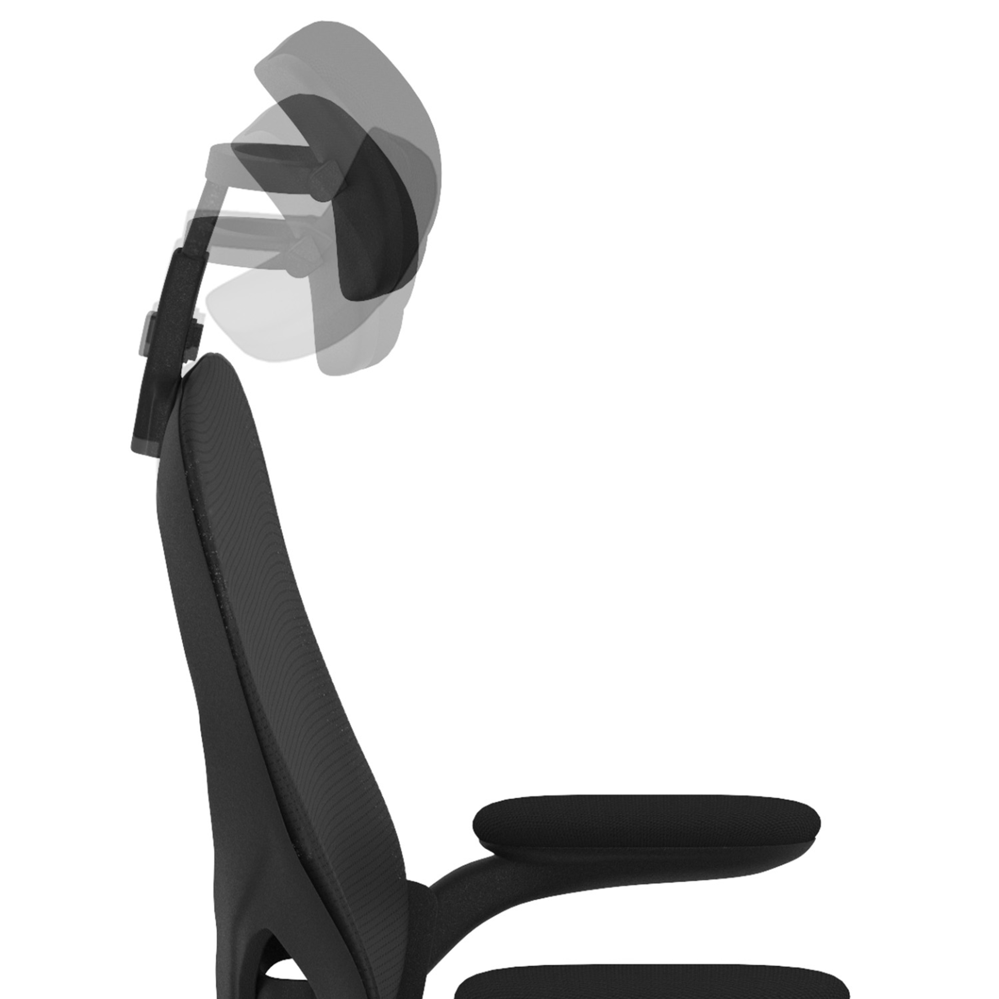 Voir la diapositive 6 : ID MARKET Fauteuil de bureau JAMES ergonomique en toile respirante et appui-tête avec roulettes noir
