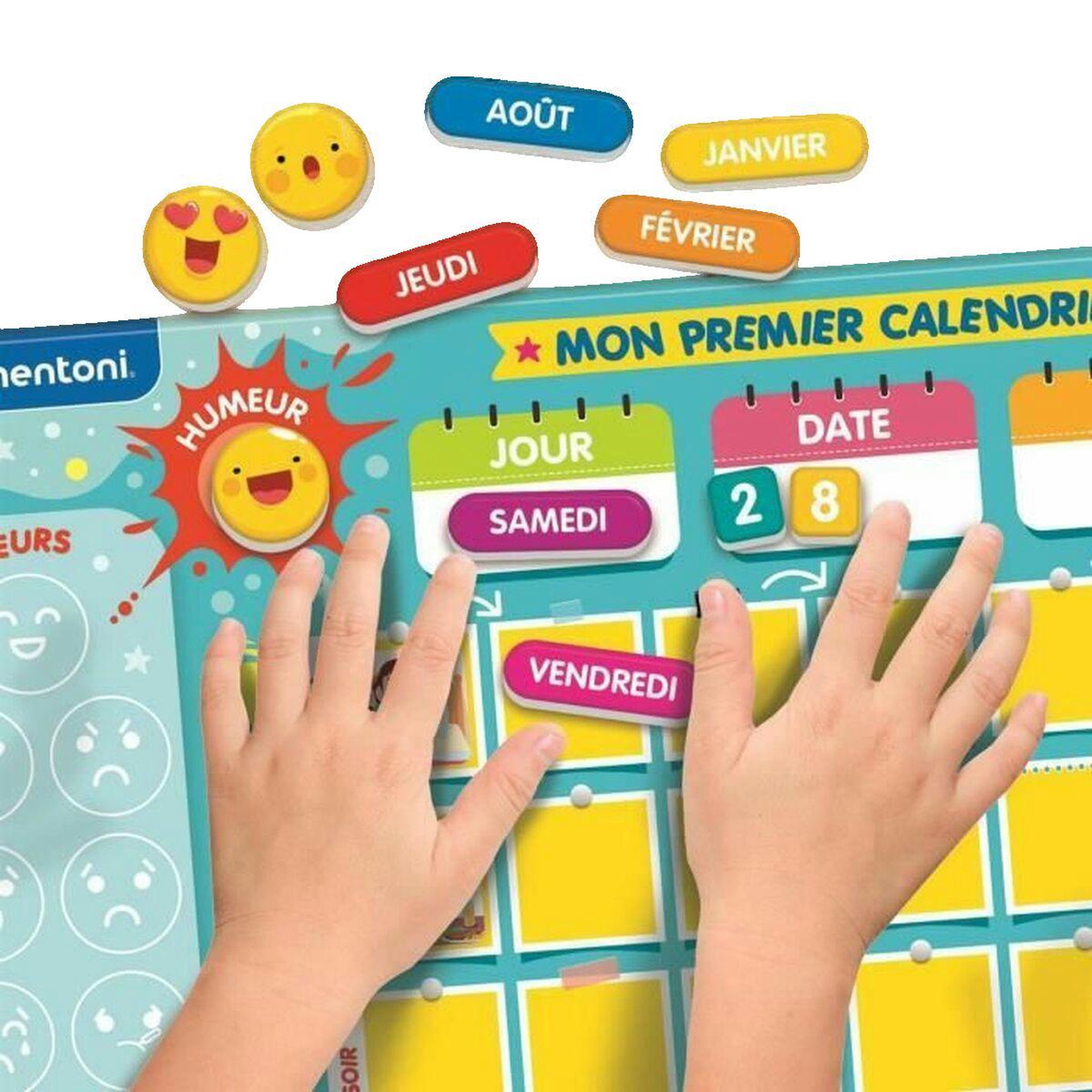 Voir la diapositive 2 : CLEMENTONI Jeu écriture et lettres Clementoni Mon premier calendrier magnétique