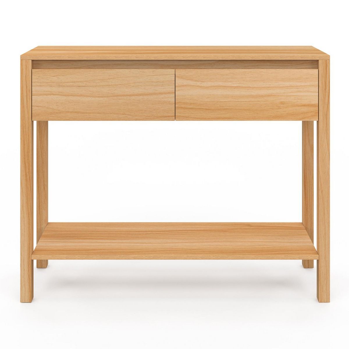 ID MARKET Console 2 tiroirs TOSCANE 1 étagère effet teck