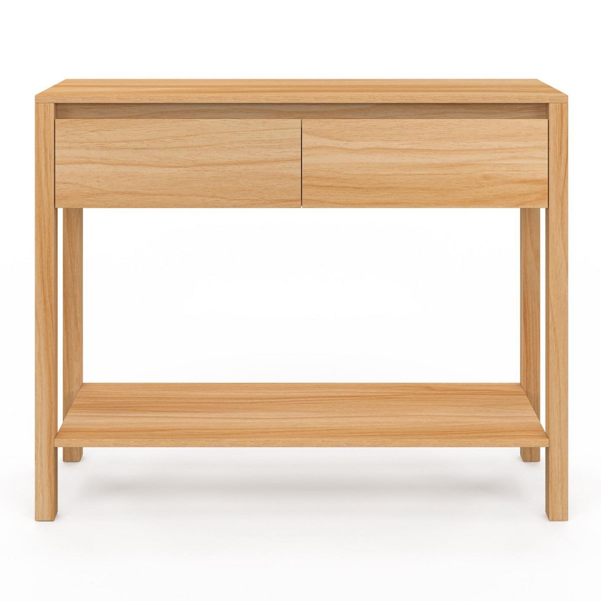 ID MARKET Console 2 tiroirs TOSCANE 1 étagère effet teck