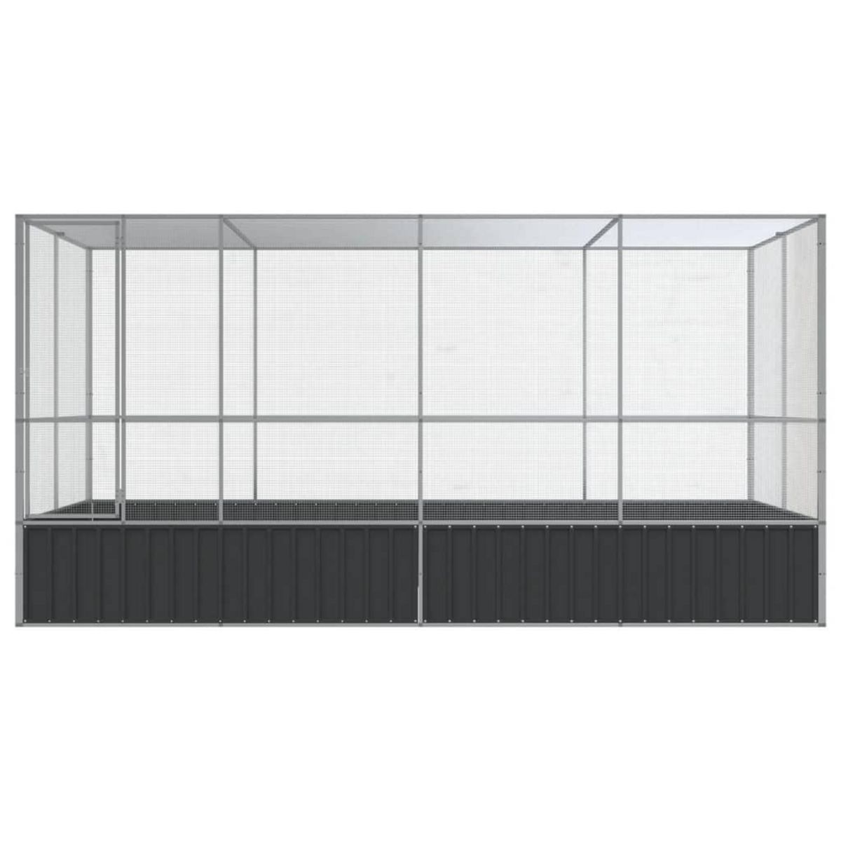 VIDAXL Voliere avec extension argente 418x207x212 cm acier