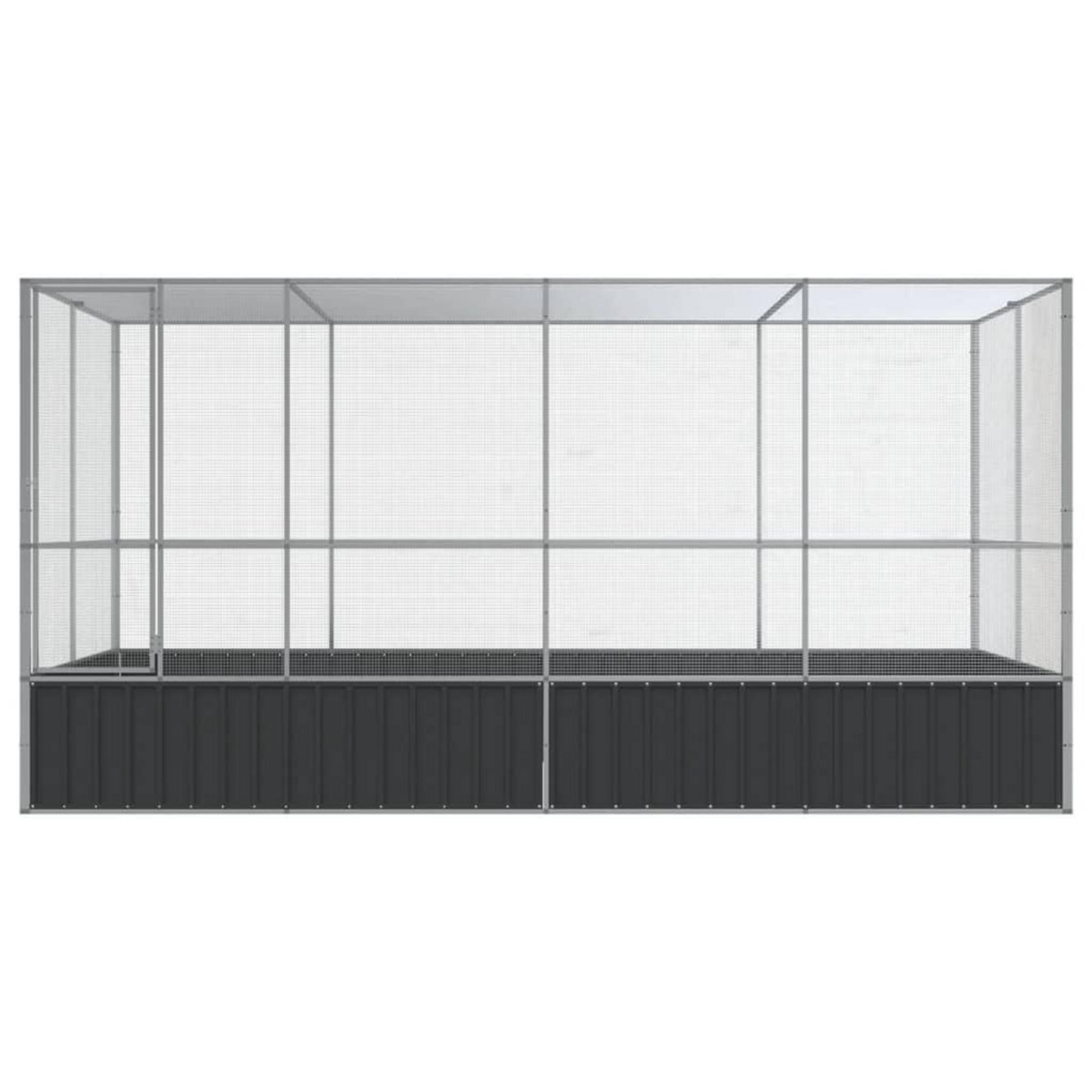 VIDAXL Voliere avec extension argente 418x207x212 cm acier