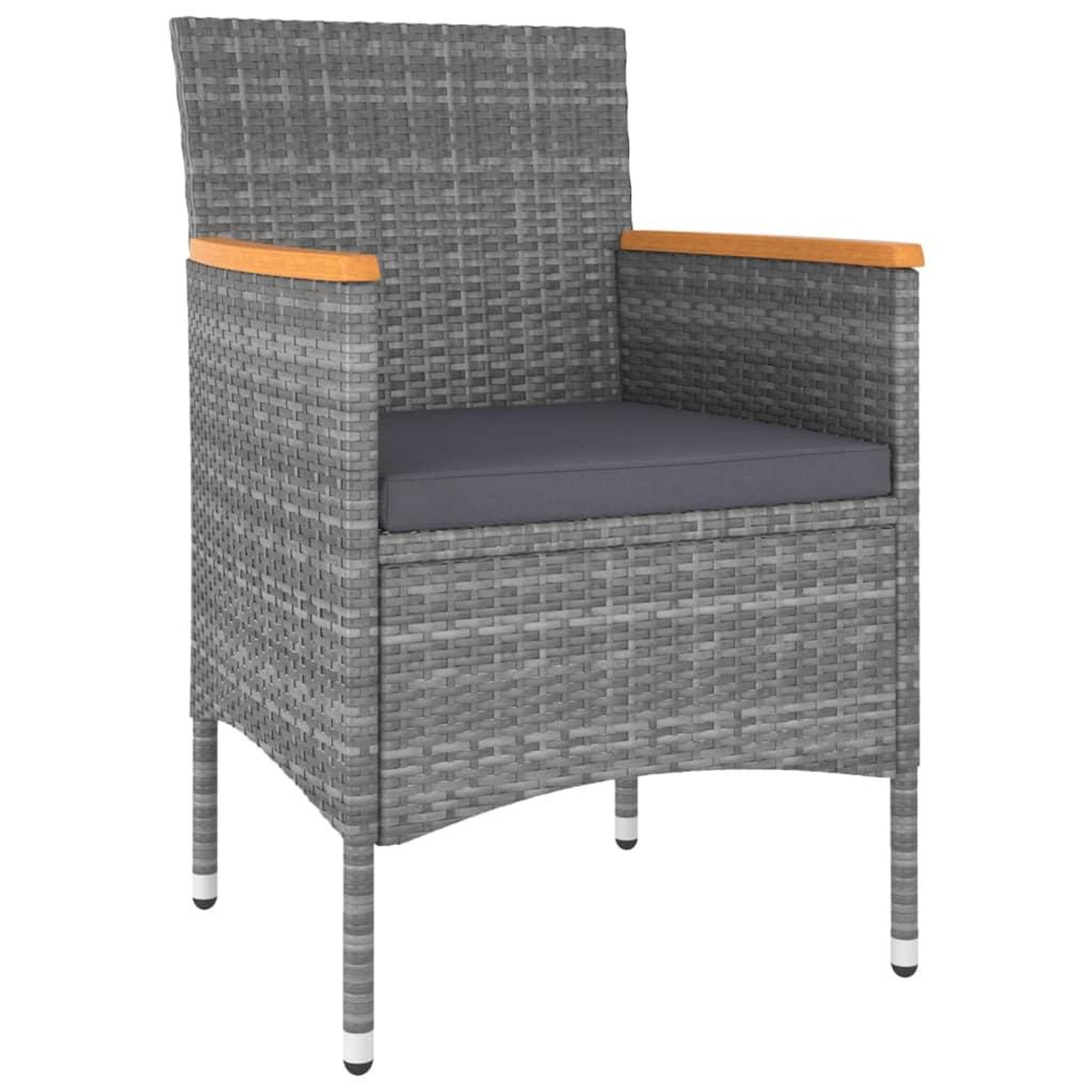 Voir la diapositive 3 : VIDAXL Salon de jardin 5 pcs Resine tressee Gris