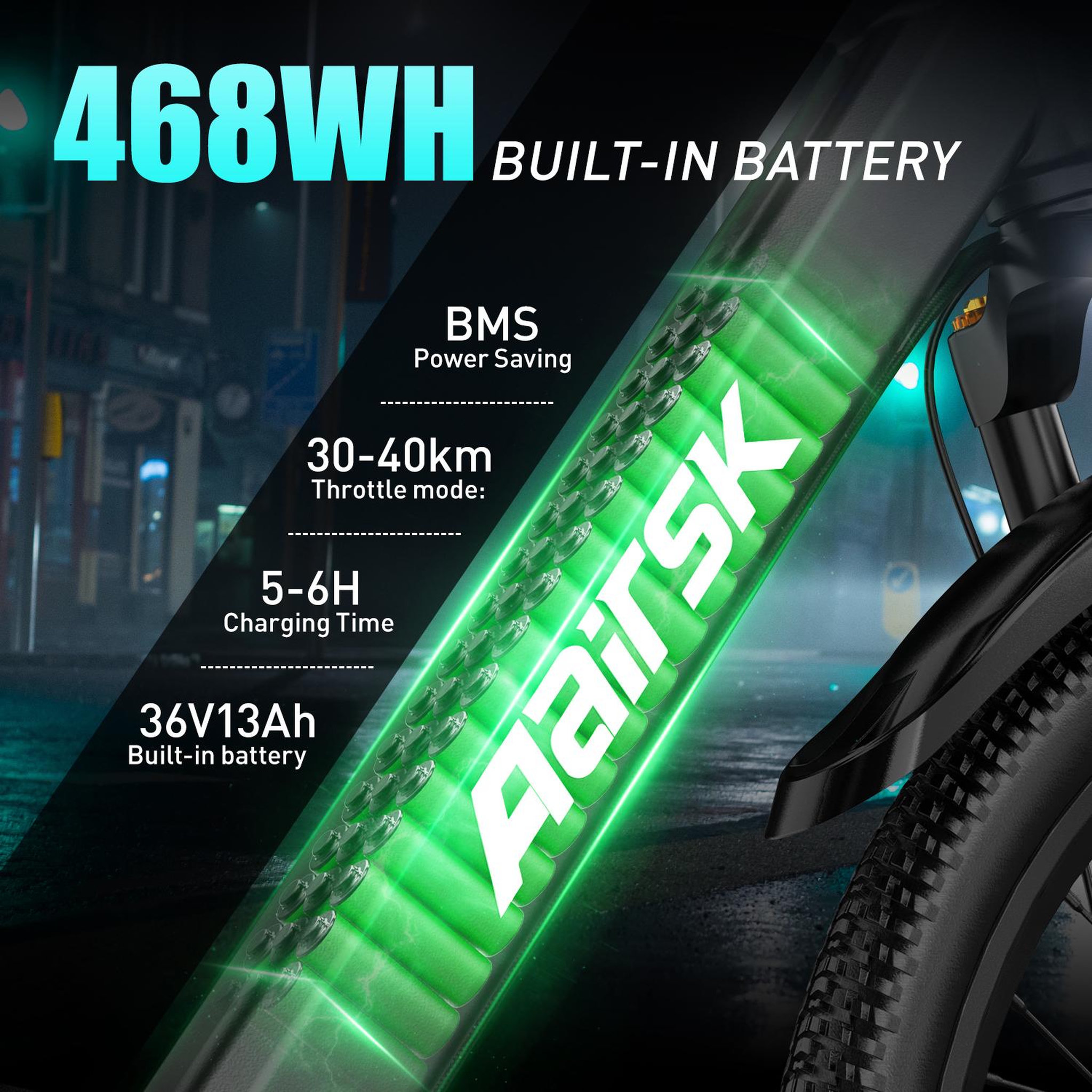 Voir la diapositive 5 : AAIRSK Vélo électrique Aairsk GT900, 26 po
