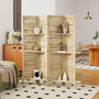 Voir la diapositive 4 : HOMCOM Paravent intérieur bois naturel 4 panneaux 3 étagères séparateur de pièce pliable 160 x 170 cm