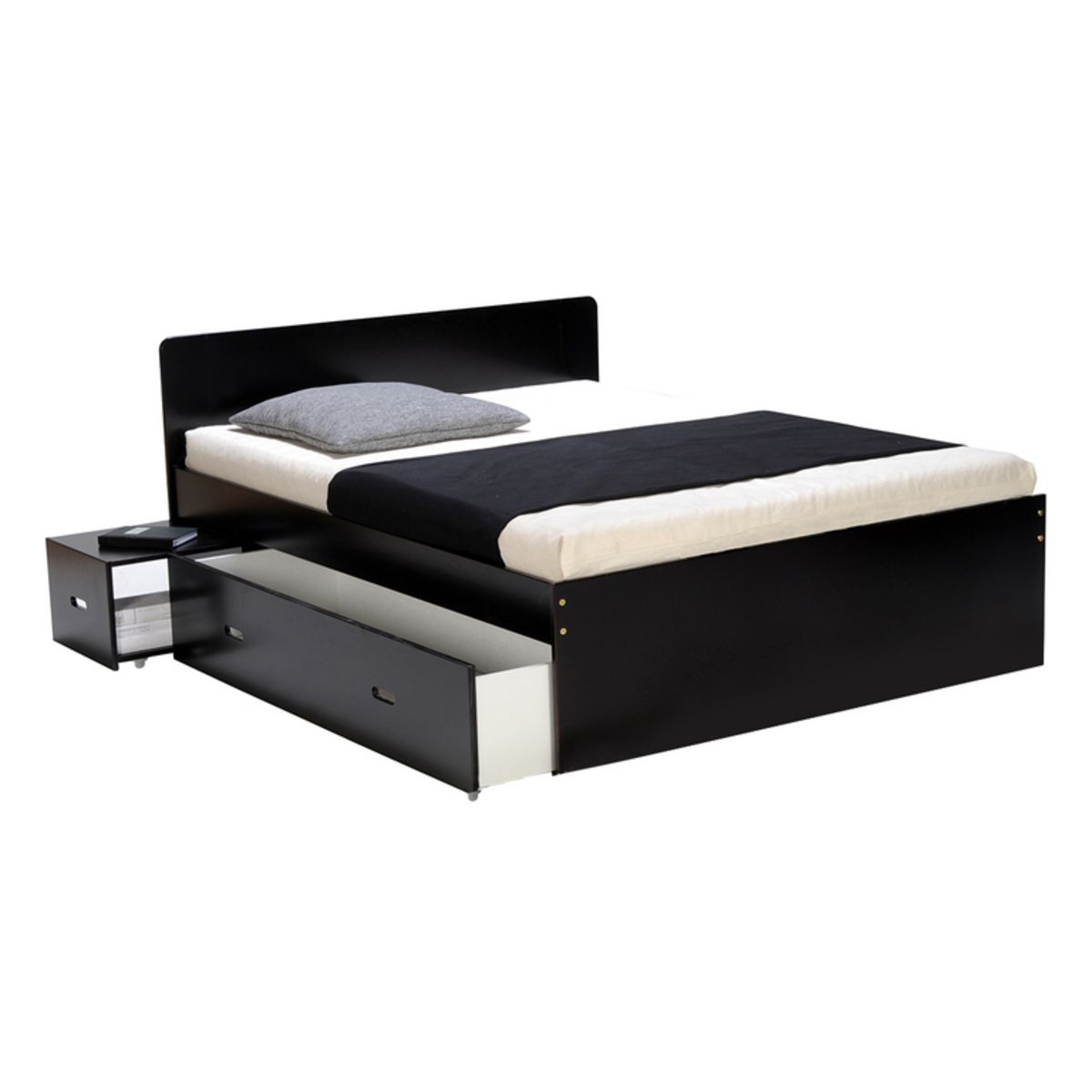 Lit XENA 140 x 190 cm avec chevets et tiroirs