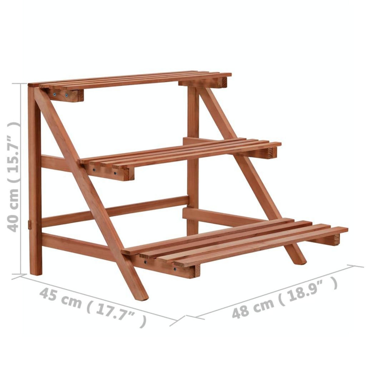 VIDAXL Support a 3 niveaux pour plantes Bois de cedre 48 x 45 x 40 cm