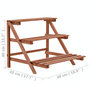 Voir la diapositive 6 : VIDAXL Support a 3 niveaux pour plantes Bois de cedre 48 x 45 x 40 cm