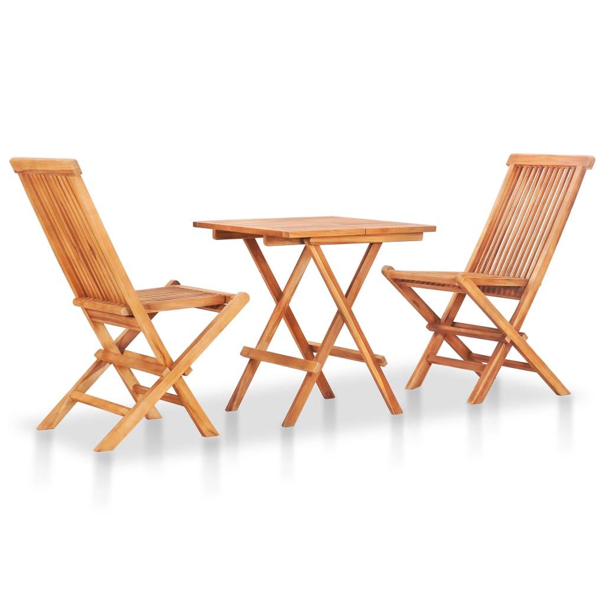 VIDAXL Ensemble de bistro pliable 3 pcs bois de teck solide