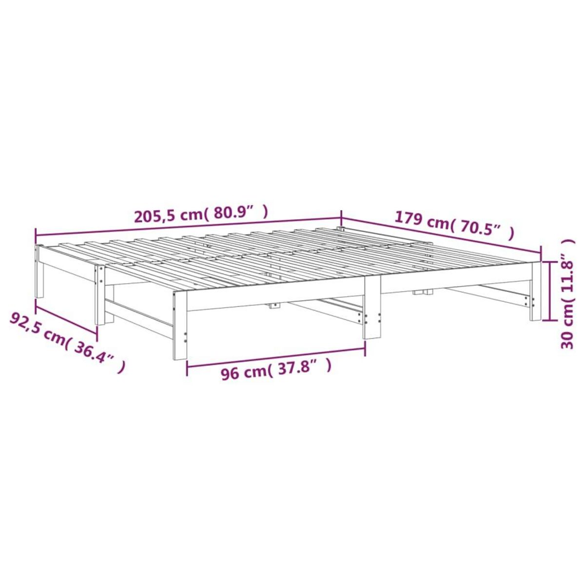 VIDAXL Lit coulissant sans matelas blanc 2x(90x200) cm