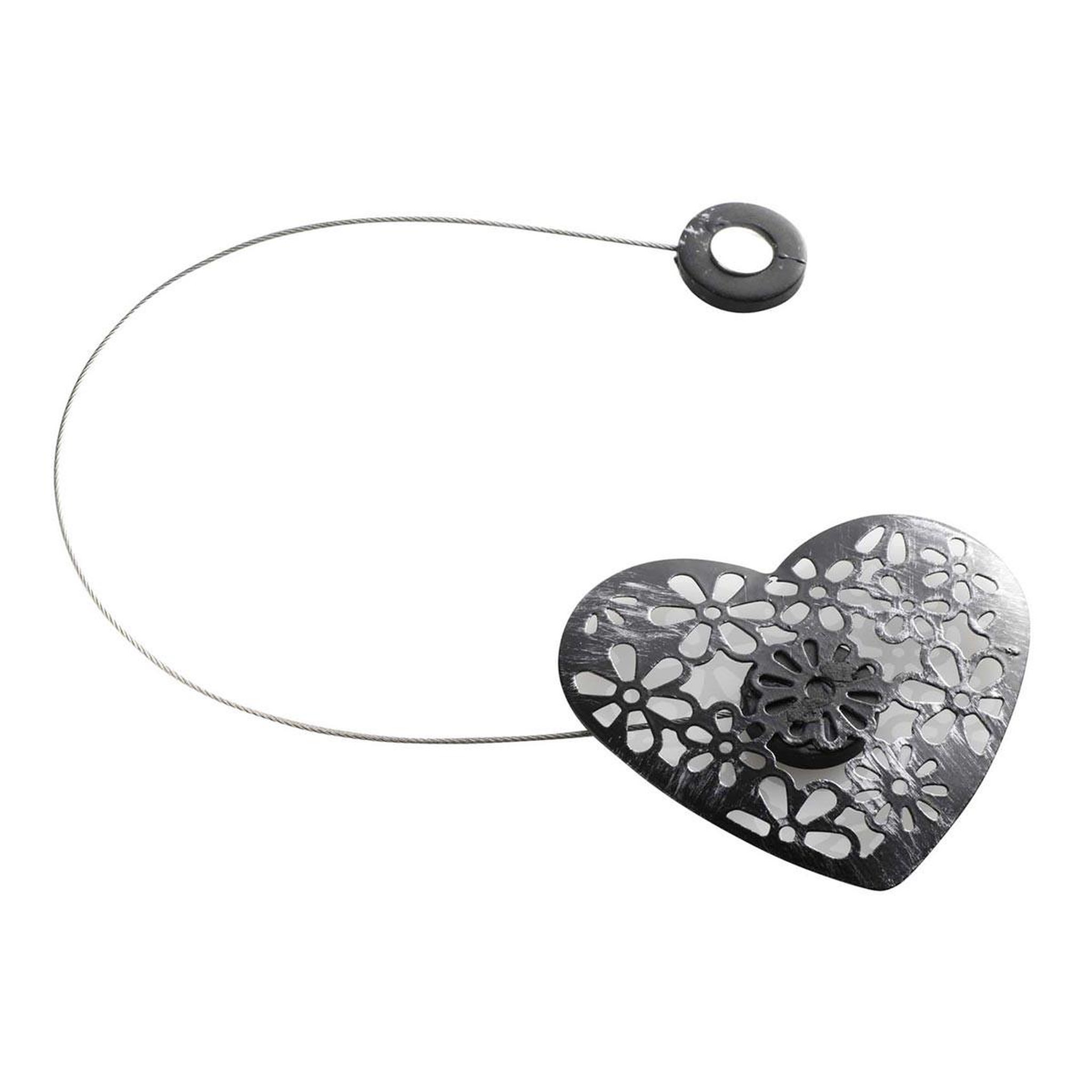 Douceur d'Intérieur Embrasse de rideau aimantée  lovely  22cm noir & argent
