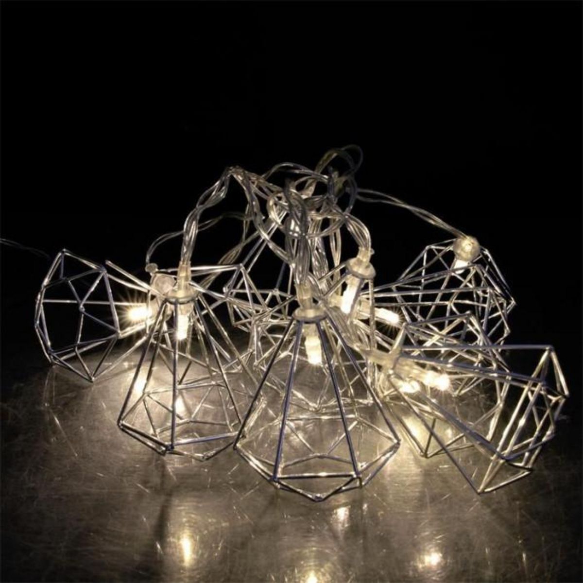 Paris Prix Guirlande Lumineuse Led  10 Diamants   175cm Argent