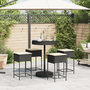 Voir la diapositive 3 : VIDAXL Ensemble de bar de jardin 5 pcs avec coussins noir poly rotin